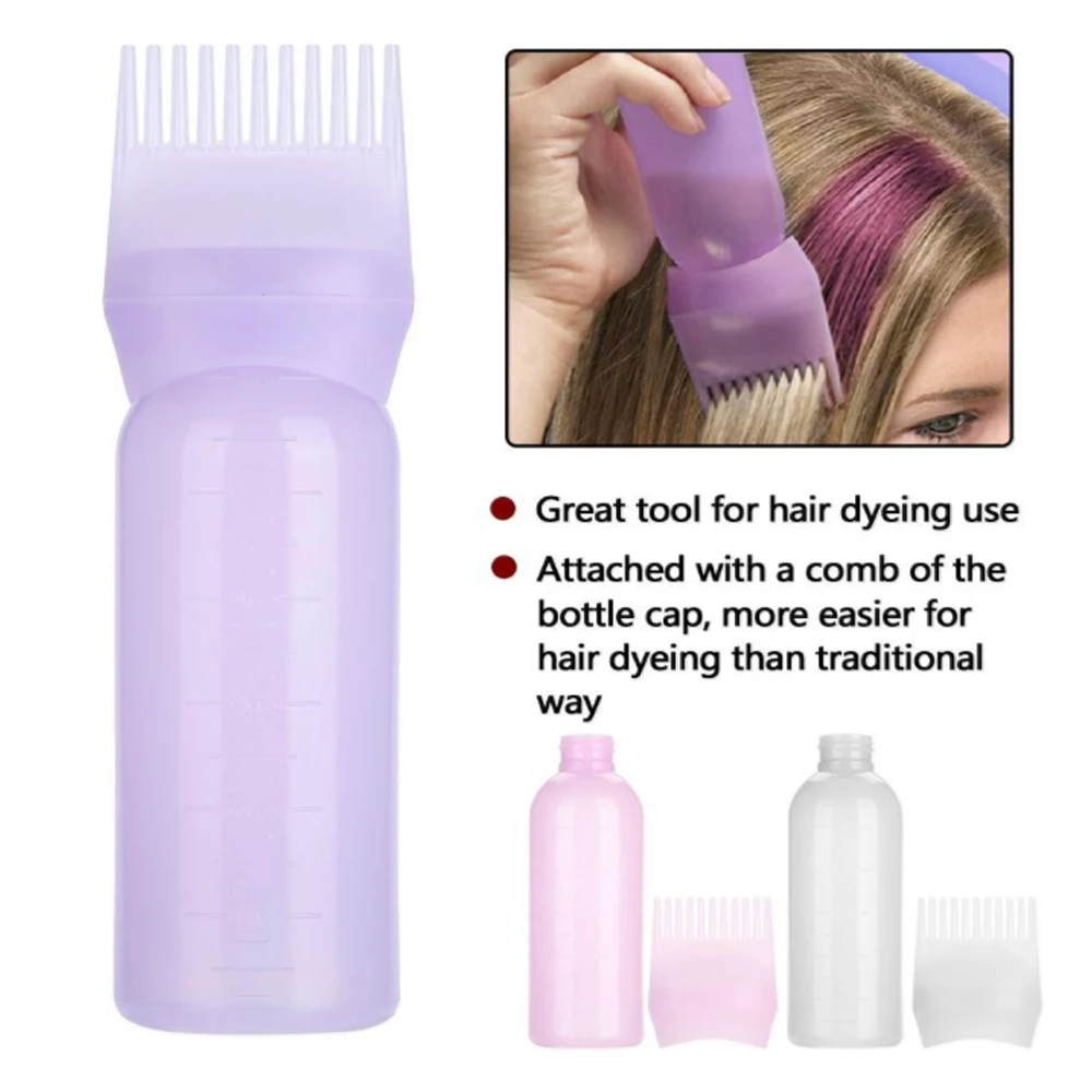 Empty Bottle Oil Comb Styling Tool Hair Dye tool Applicator Bottles Hair Dye Bottle With Graduated Brush Dyeing Shampoo Bottle