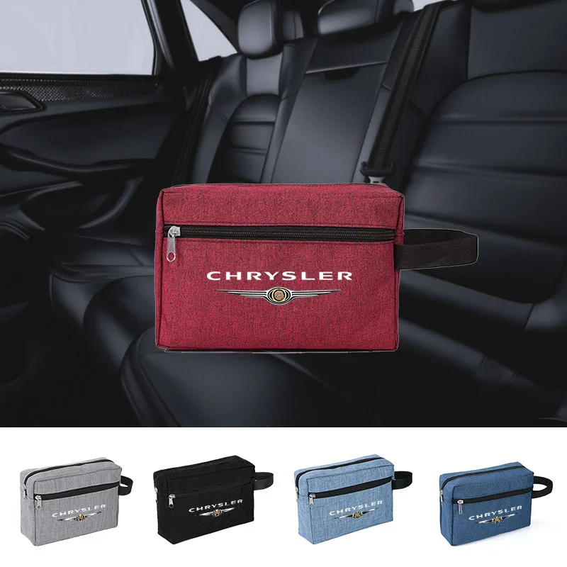 Car Portable USB Data Line Charger Plug Car keys driver's license Storage Bag For Chrysler 300c 300 Pacifica 200 Sebring PT Crui