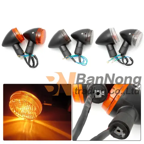 Luz de intermitente halógena negra para HONDA Shadow 400 750 VLX 400 600 1100 VTX 1300 1800