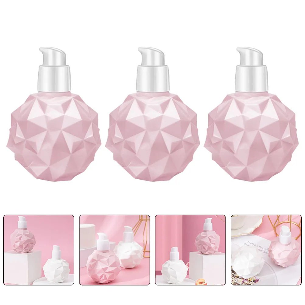 6 pçs rosa creme para as mãos garrafas de plástico forma durian recarregável loção maquiagem sub garrafas recipiente dispensadores