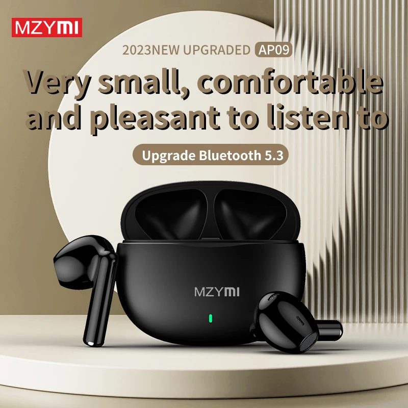 

MZYMI TWS AP09 Headphone True Wireless In Ear 9D Stereo Sound Headset Bluetooth5.3 Noise Cancelling Sport Touch Control Earphone
