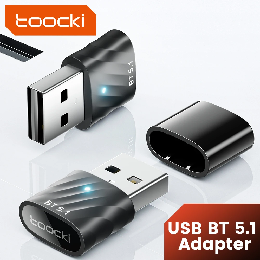 Toocki USB Bluetooth Adapter Bluetooth 5.1 Wireless BT Receiver Transmitter Adaptador for PC Speaker Mouse Music Audio Adapter