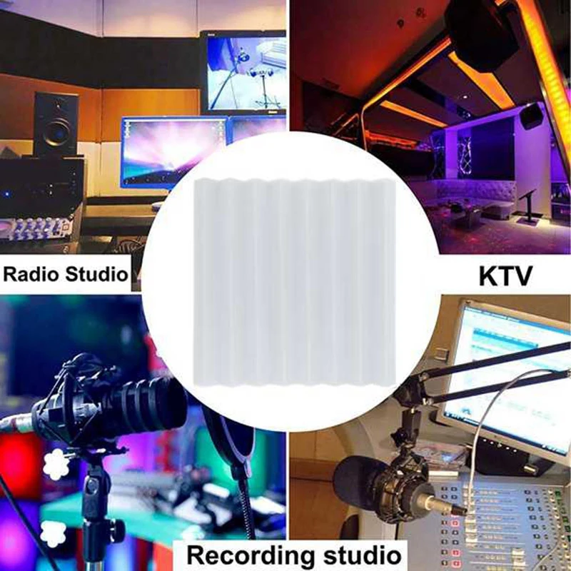 12 Pcs Acoustic Foam Board,Sound Insulation Sound Wedges Sound Insulation Pad,for Studio Ceiling Game Room,2.5X30X30cm