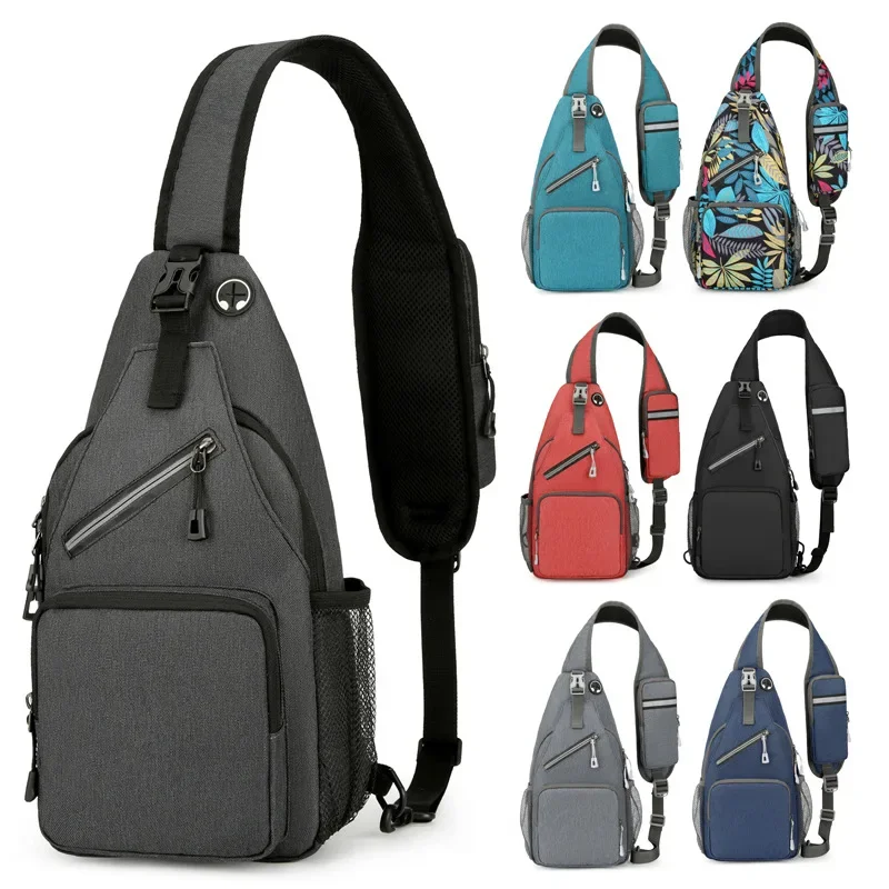 Oxford Cloth Chest Bag Crossbody Bag Multifunction Shoulder Bags Men and Women Outdoor Leisure Travel Shoulder Bags Backpacks