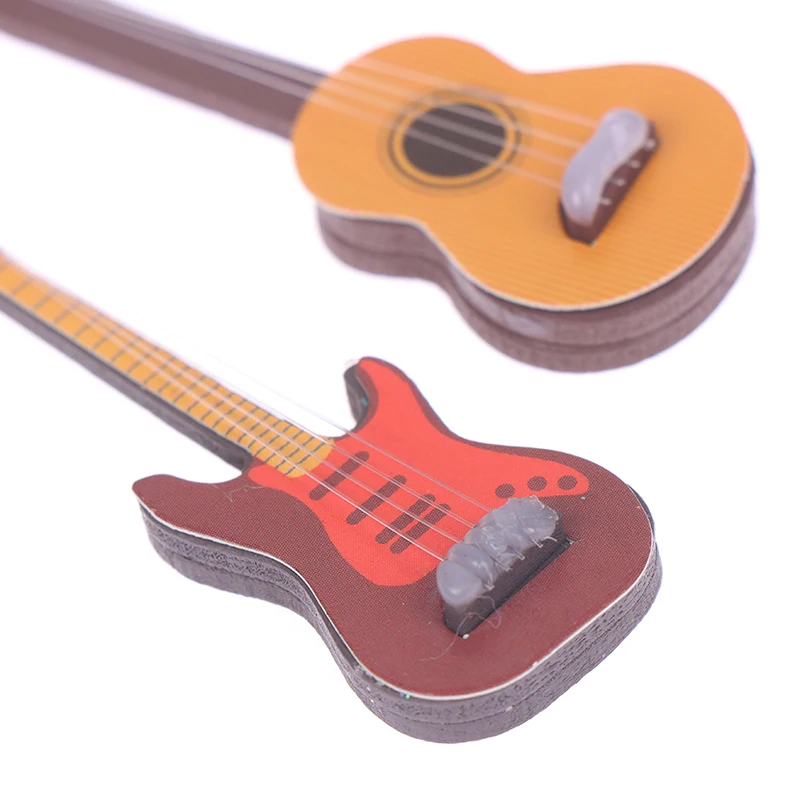 1Pcs Plastic Simulated Classical Guitar Mini Furniture Model Classical Guitar Popular Electric Guitar Shooting Instrumen