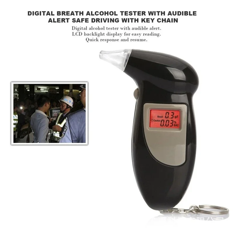 Digital Alcohol Detector Police Alcotest Backlight Display Breathalyzer Handheld Alcohol Breath Tester