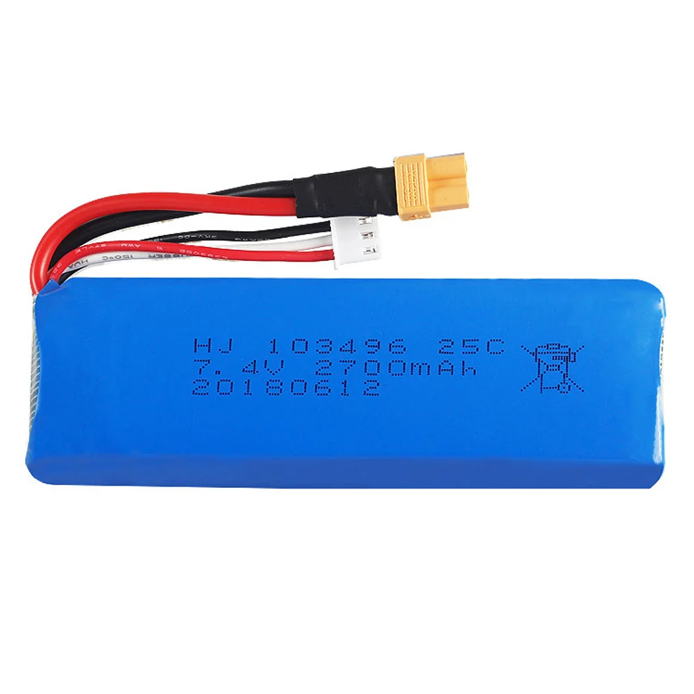 5PCS 7.4V 2700mAh Lipo Batteria per MJX Bugs 3 B3 RC Quadcopter Pezzi di Ricambio 7.4V 2S Ricaricabile ad alta capacità RC giocattoli Batteria