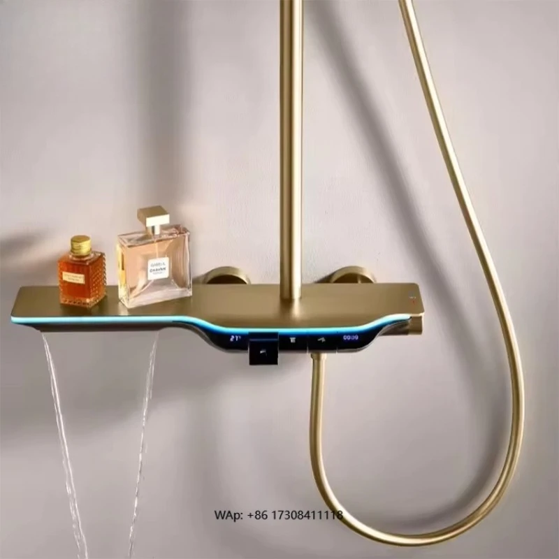 

Светоизлучающий диод, набор смесителей для душа, витрина, умный душевой набор для ванной комнаты с кнопкой пианино, термостатический смеситель для душа, смеситель для ванны