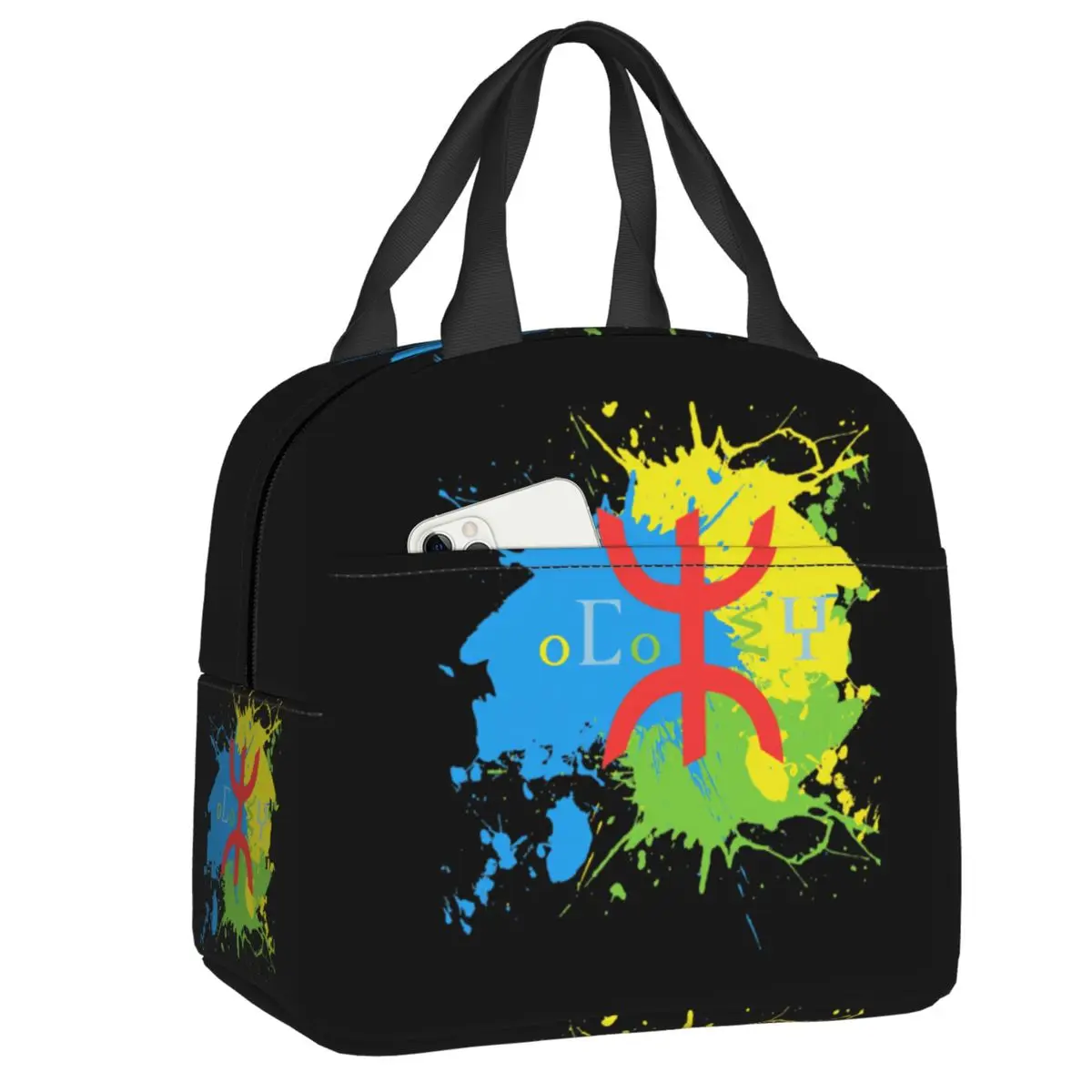 

Термоизолированная сумка для обеда с флагом амазигов, женская, с символикой берберов, многоразовый контейнер для еды, многофункциональный ланч-бокс