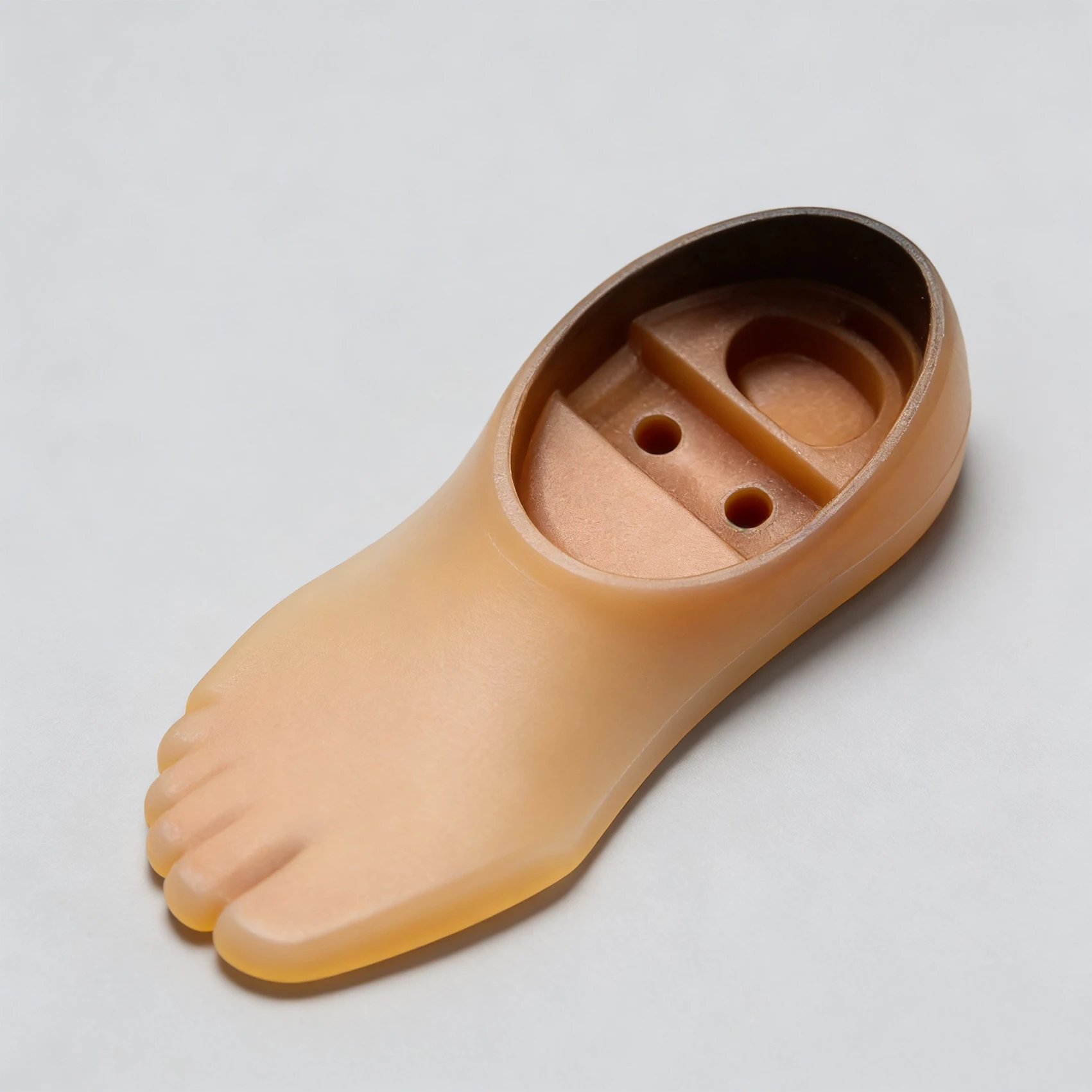 Dual-Hole Polyurethane Dynamic Ankle Footplate, Flexible Shock Resilient Prosthetic Foot for New Prosthetic Limbs Size 21cm to 2