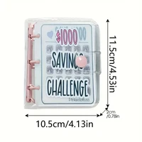 1000 Mini Money Saving Binder Management Savings Challenges Book With Cash Envelope Saving Challenge Pockets Loose-leaf Notebook 6