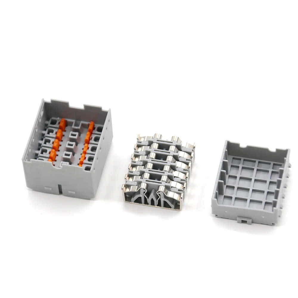 Fixed Modular Wire Connectors Compact Splicing Lighting Push-in Multi Link Terminal Block 1 in Multiple Out 225 Series 1Pc