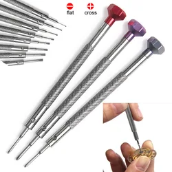 Chave de fenda Assista Repair Tool Kits, liga, aço inoxidável, Flat Phillips, Cross Screwdrivers, Awl para celular, óculos, 0.6mm-2.0mm