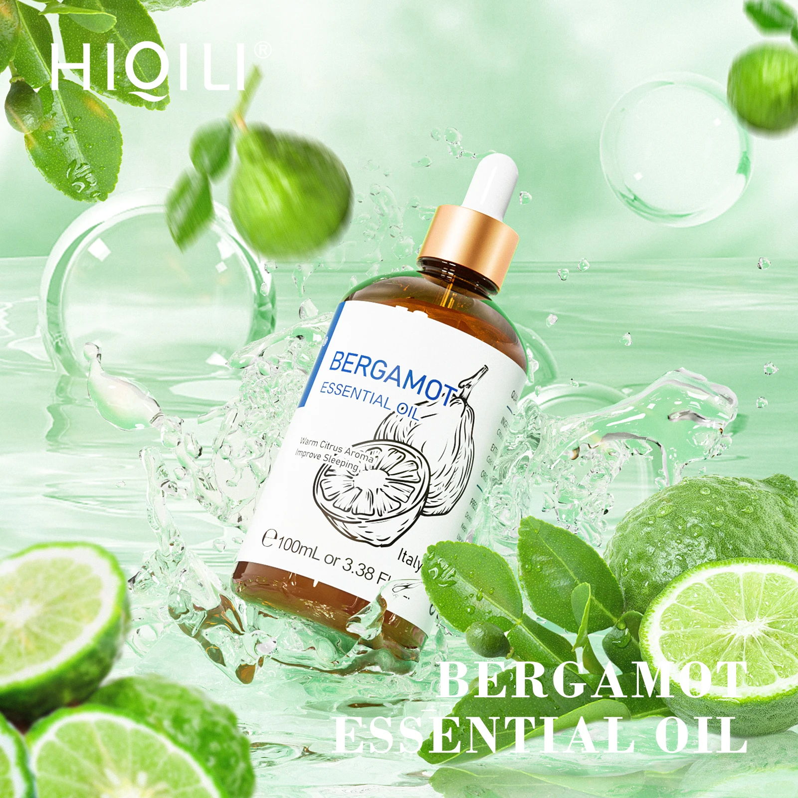 

​​HIQILI 100% Pure Bergamot Essential Oil 100ml for Diffuser Blends Aromatherapy Uplifting Sweet Orange Grapefruit Lemon​​