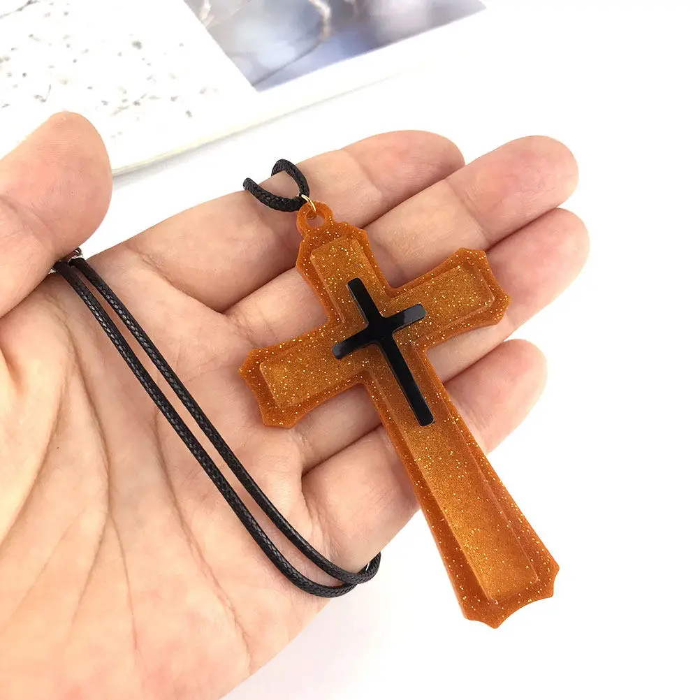 

Набор из 2 силиконовых форм для кулонов-крестов, многоразовые, антипригарные, гибкие, для изготовления ожерелий и декоративных подвесок ручной работы из эпоксидной смолы