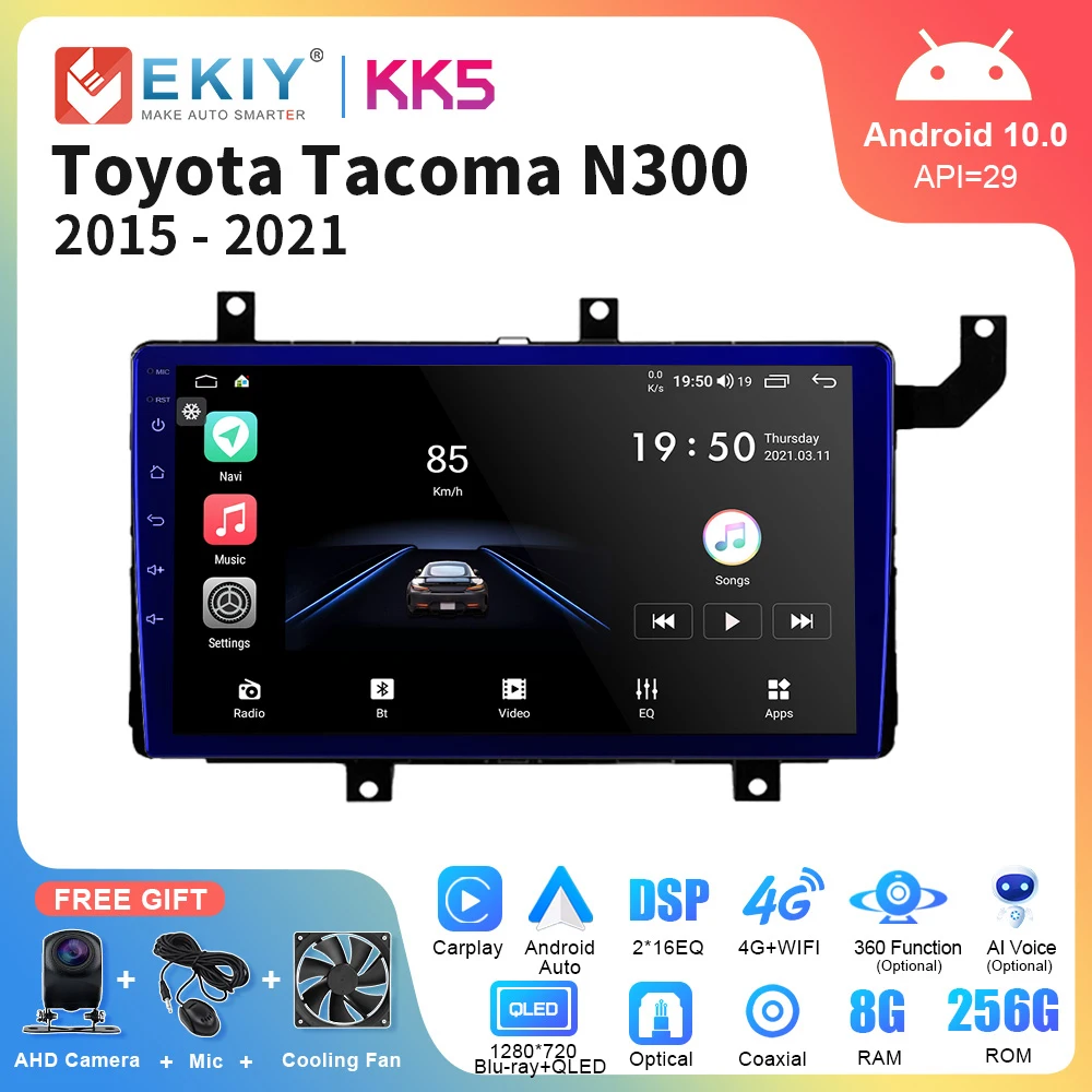 

EKIY KK5 Car Radio Stereo For Toyota Tacoma N300 2015 - 2021 Multimedia Player Navigation GPS Carplay Stereo 4G Reorder Receiver