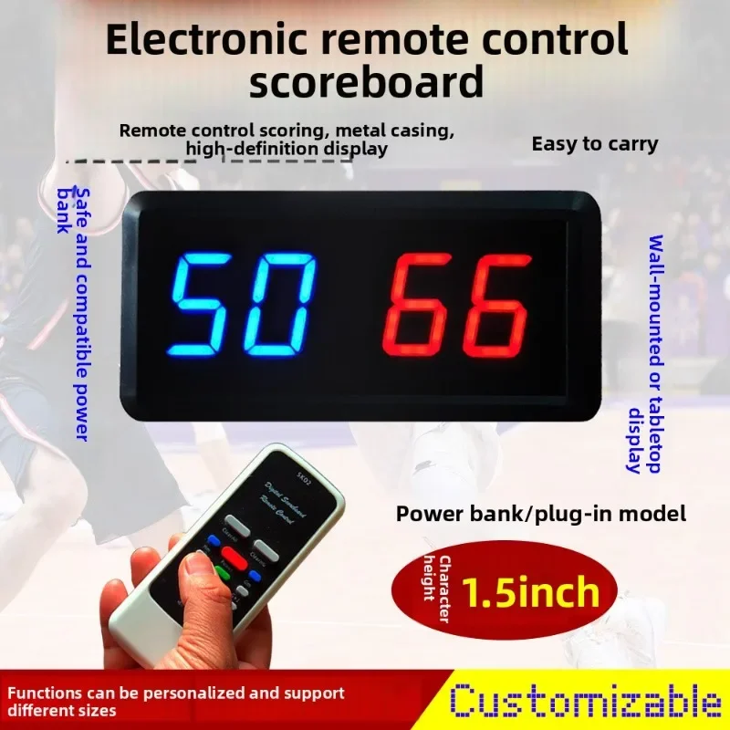 Football Game Scoreboard Basketball Electronic LED Remote Control Wireless Control Movable Scoreboard