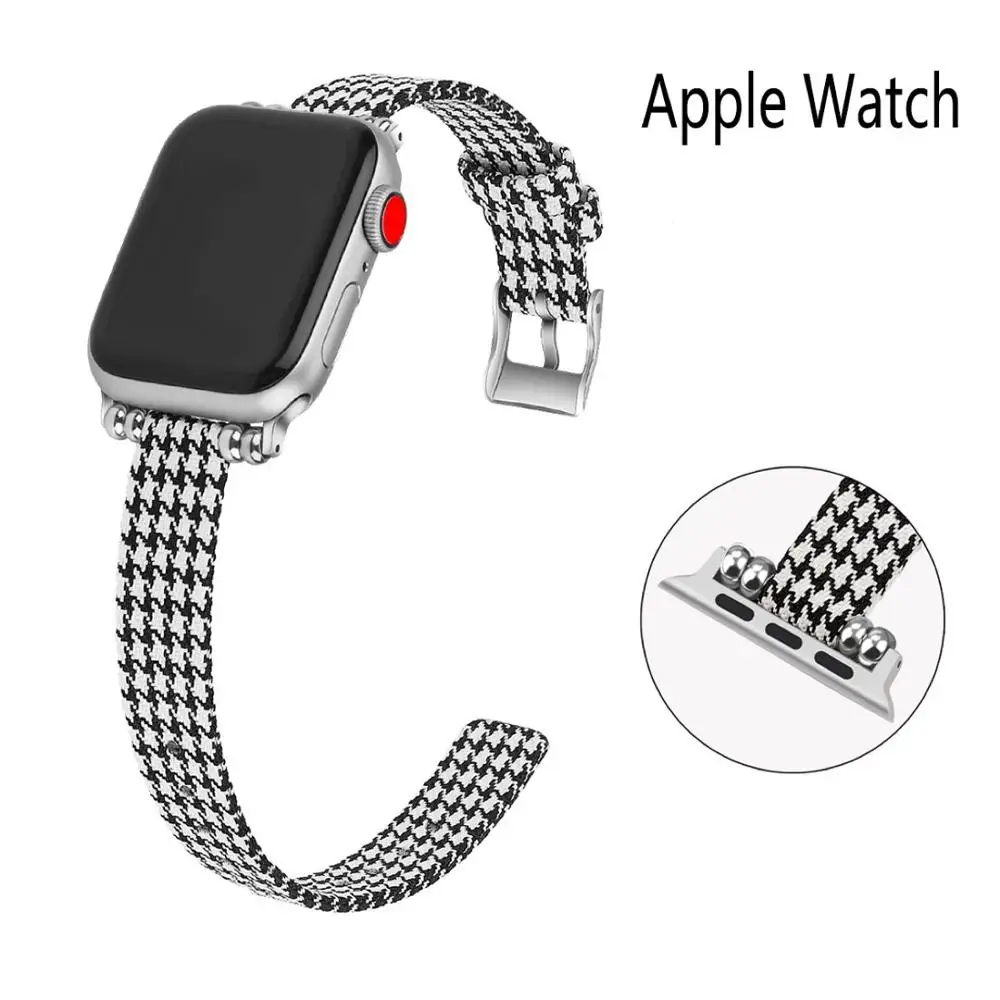 

Woven Nylon Canvas Watchband for Apple Watch Series3 38mm 42mm Women Jewelry Strap Bracelet Band for iwatch 7 6 5 4 SE 40mm 44mm