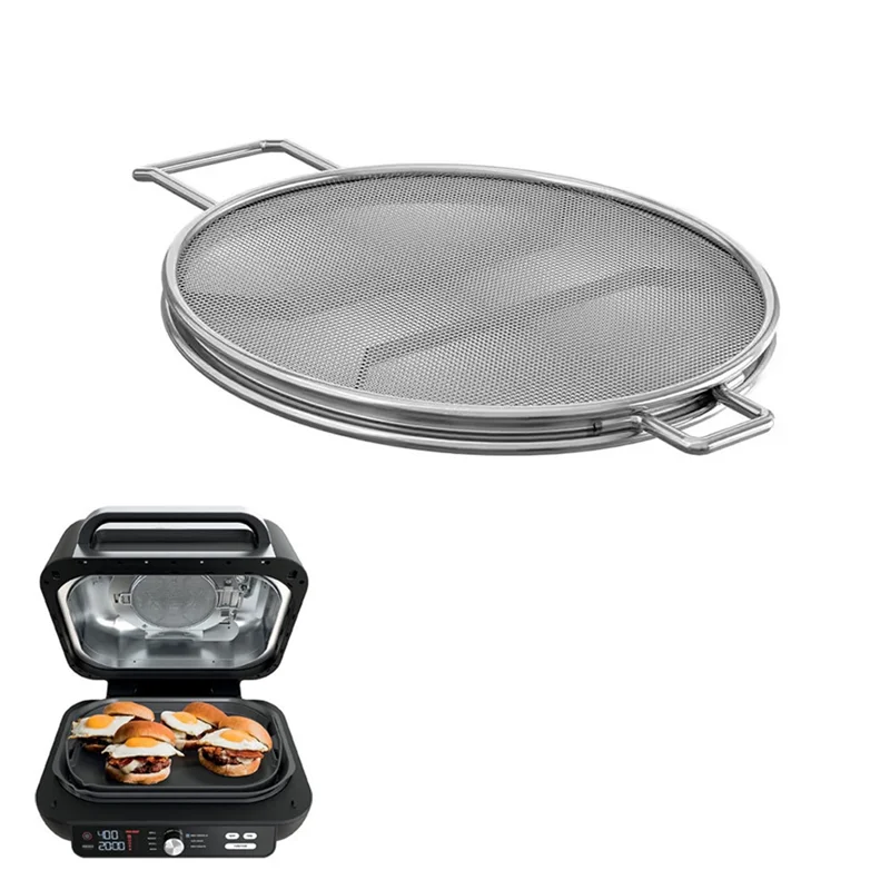 Y59AStainless Steel Splatter Shield for Ninja Foodi IG600 IG601 IG651 Accessories Grill Dishwasher Safe & Reusable