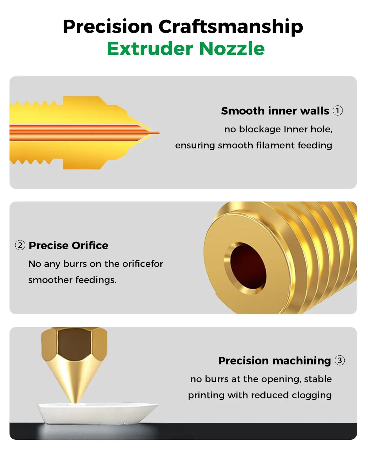 Creality MK8 Messingdüsen 0,1/0,2/0,4/0,6/0,8/1,0mm für Ender 3/3 V2/3 Pro/5 Pro/CR-10/10S Hotend Extruder Düsen 3D-Drucker-Ersatzteile – Detail 5