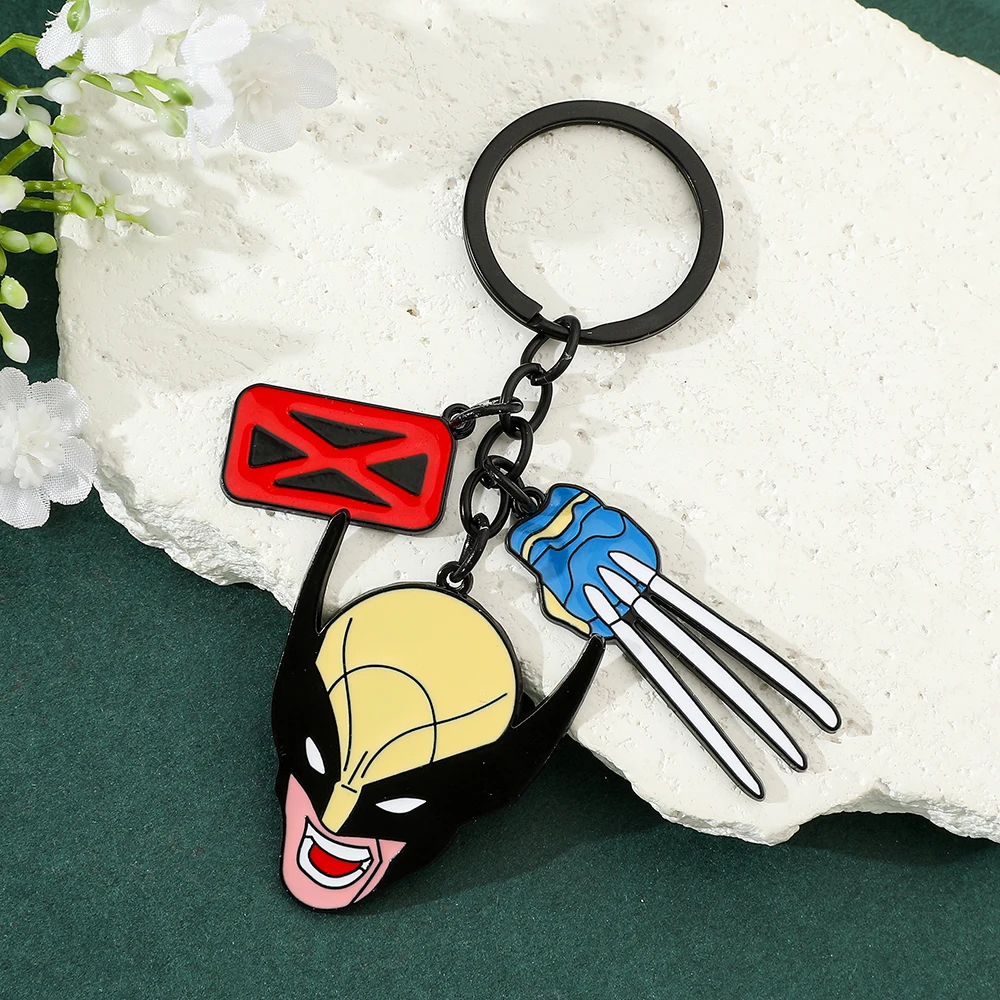 Marvel Wolverine Pendant Key Chain for Women and Men, Cosplay Jewelry Gift, Accessories, Keyrings, Ornament