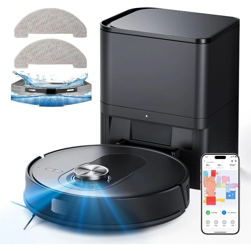 home.Q8 Max Robot Vacuum and Mop with Self Emptying for 60 Days 200 Min Run, Auto Self-Charging, WiFi APP Control for Floor