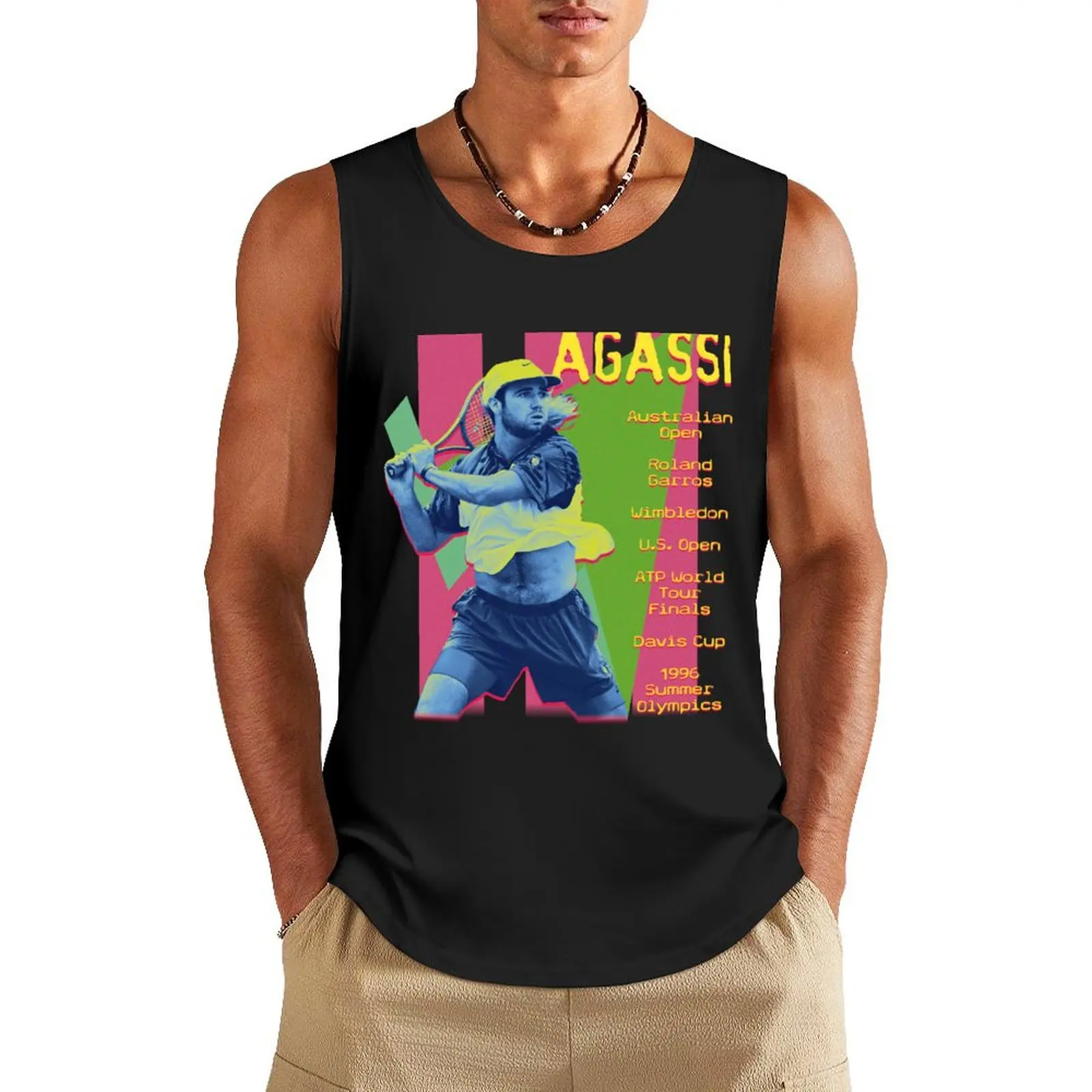 

That Andre Agassi's Vintage Tee Tank Top best selling products Men's clothing quick-drying t-shirt