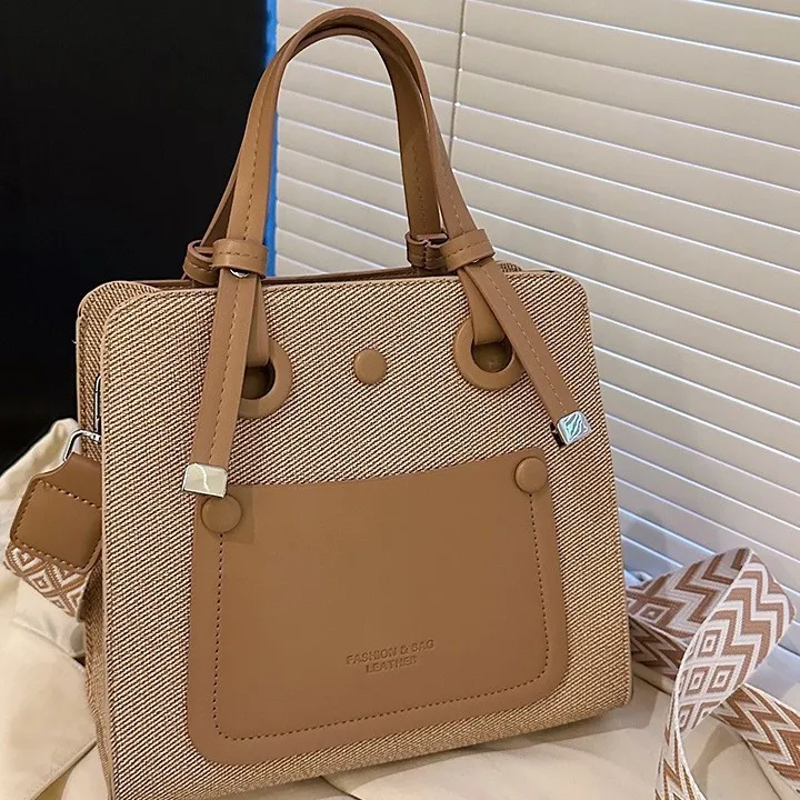 

​​2025 Color Block Tote Bag Spacious Shoulder Purse for Women, Versatile Crossbody Bag Luxe Day-to-Night Bag, Chic Commuter Bag