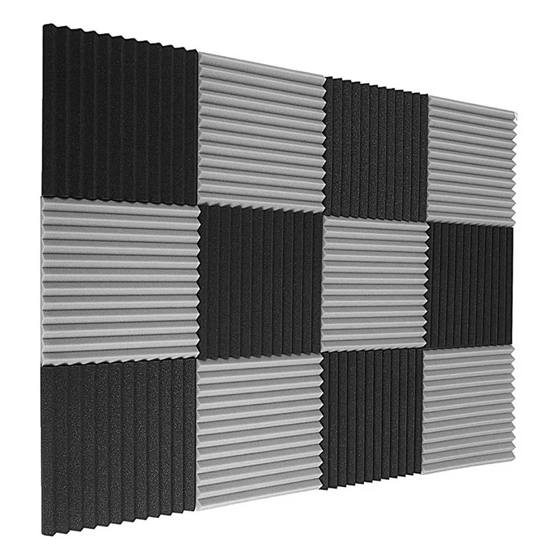 

96 Pcs Acoustic Foam Board,Studio Wedge Tile,Acoustic Foam Soundproof Pyramid Studio Treatment Wall Panel 2.5X30x30cm