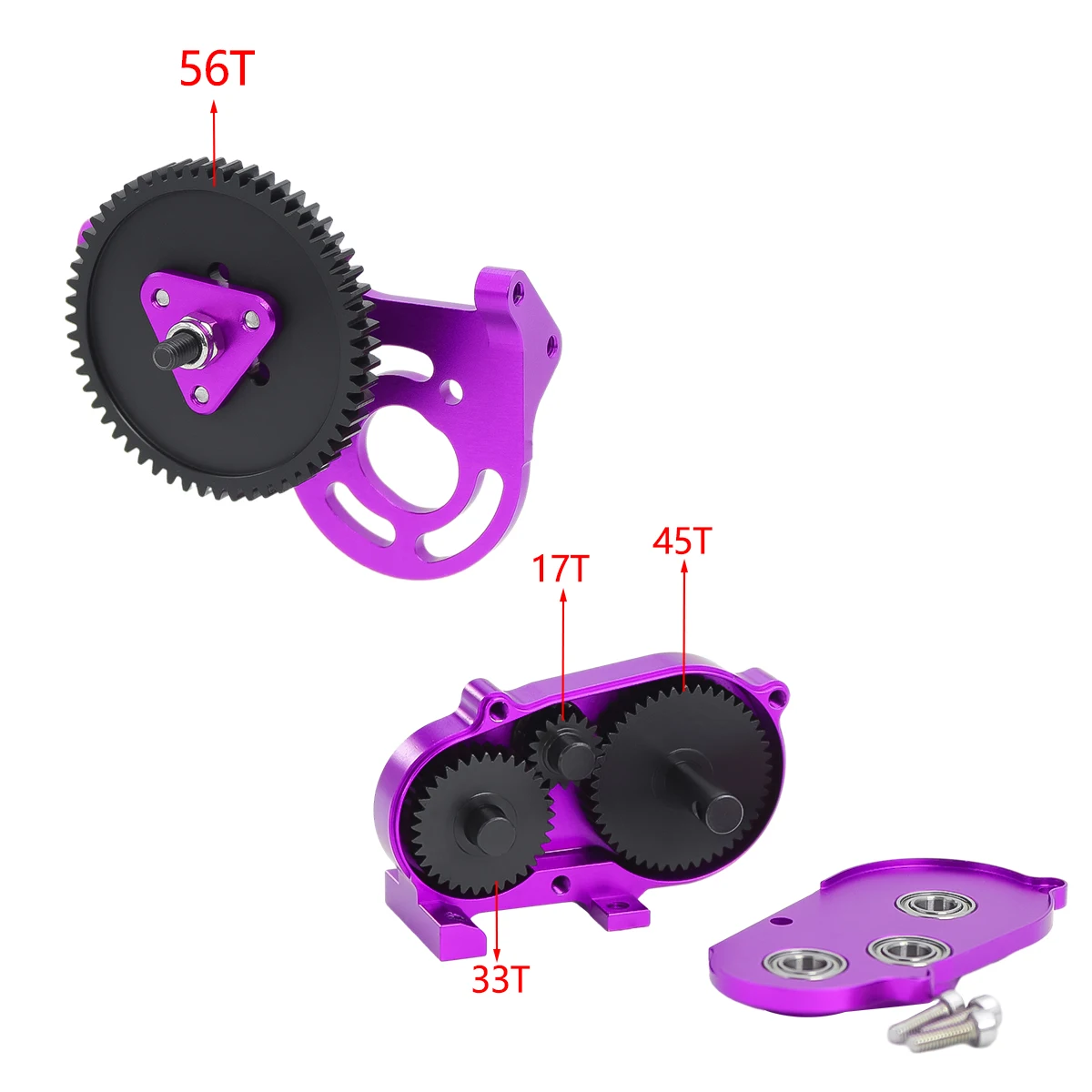 LCG Prefixal Gearbox 30% Overdrive Front Motor Transmission With Drive Shaft For 1/10 RC Crawler SCX10 I II 90046 Capra TRX4