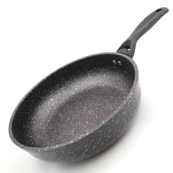 Master Star Multifunctional Deep Fryer Thicken Black Granite Coating Pans Non Stick Induction Cooker Cookware Random Handle