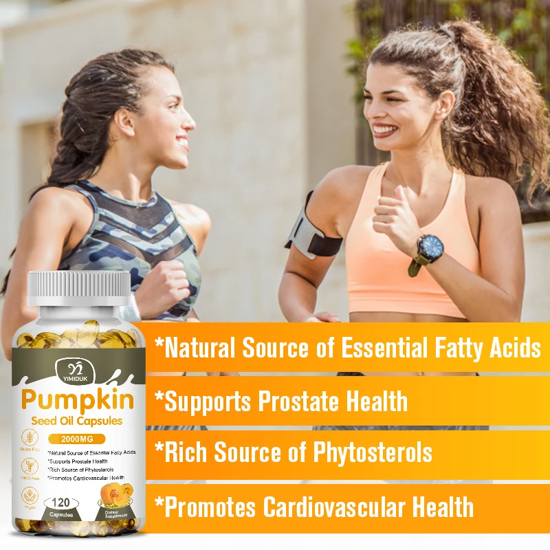 Pumpkin Seed Oil Capsules Essential Fatty Acids Supports Prostate Urinary Tract Promotes Cardiovascular Health