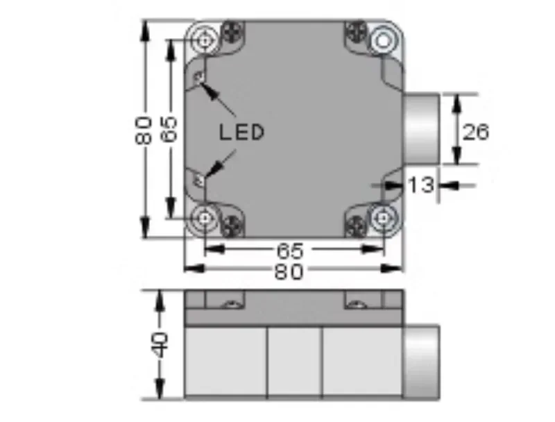 Sensor proximity switch LE80XZSN50DPO/DNO square three wire 24V normally open PNPNPN