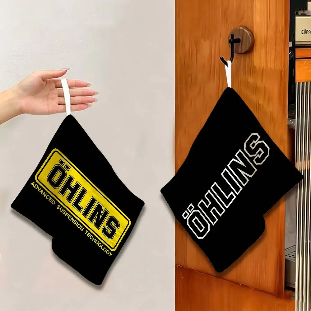shock absorber O-Ohlins logo Reusable Hanging Kitchen Towel, Polyester Cotton Soft Fabric for Office Home Daily Life view 5