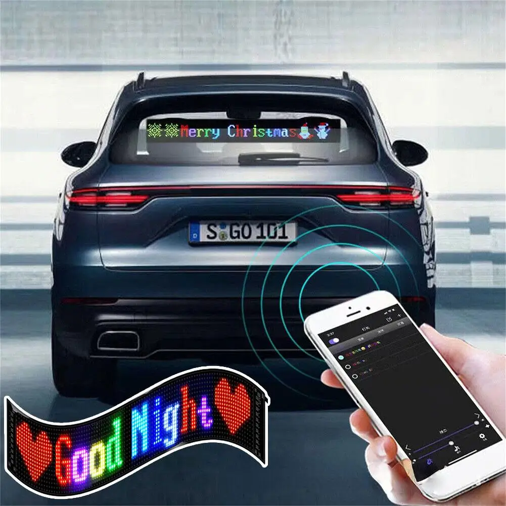 Rgb Led Car Signs Digital Sign Bluetooth App Led Modules Programmable Sign, 7x17cm Scrolling Diy 5v Control Led Plate S4g5