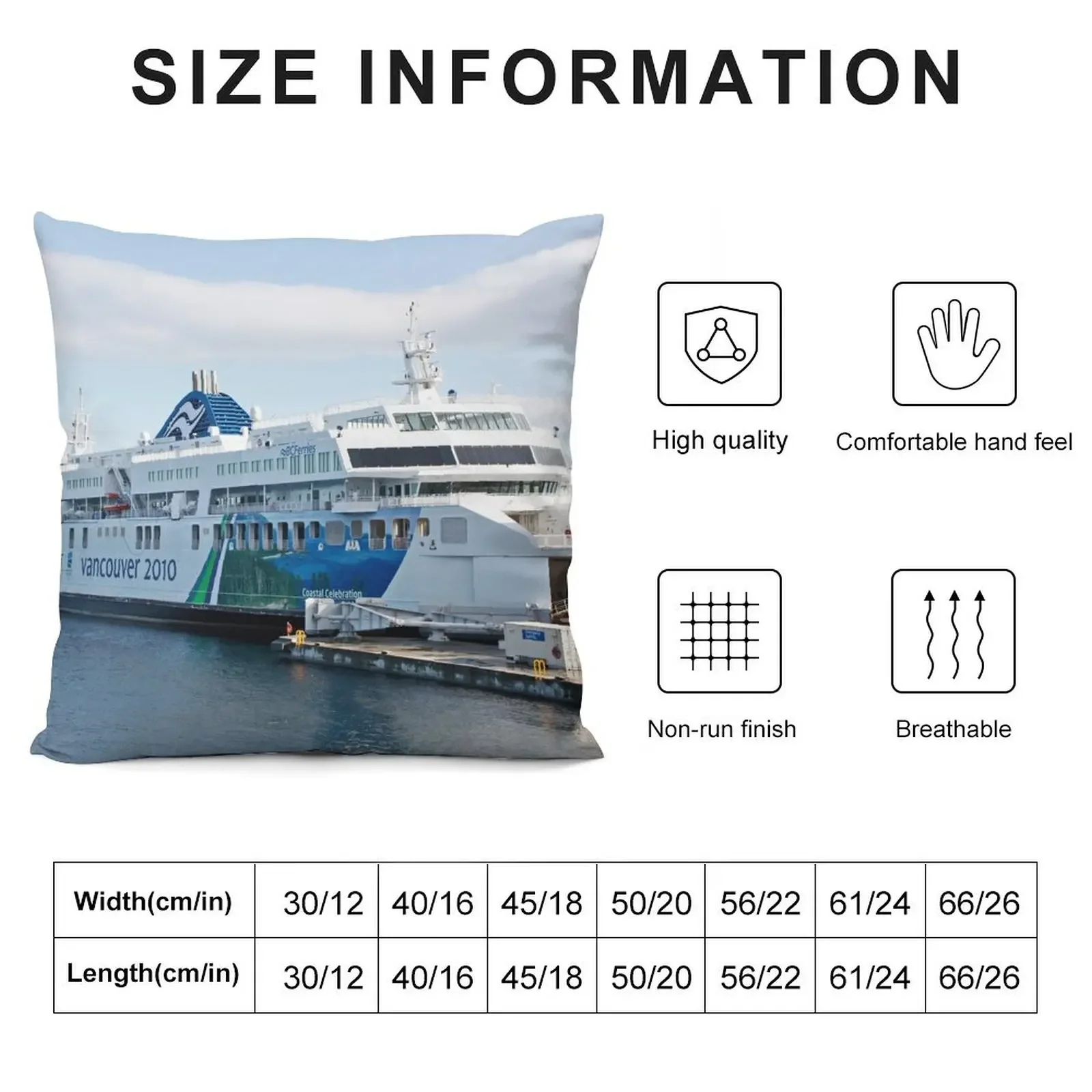 BC Ferries Victoria BC Throw Pillow Christmas Pillowcase Couch Cushions Room decorating items pillow