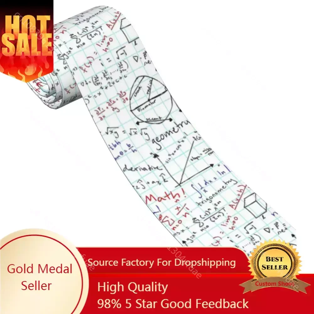 

Math Homework Men Women Neckties Slim Polyester 8 cm Classic Teacher Gift Neck Ties for Shirt Accessories Wedding