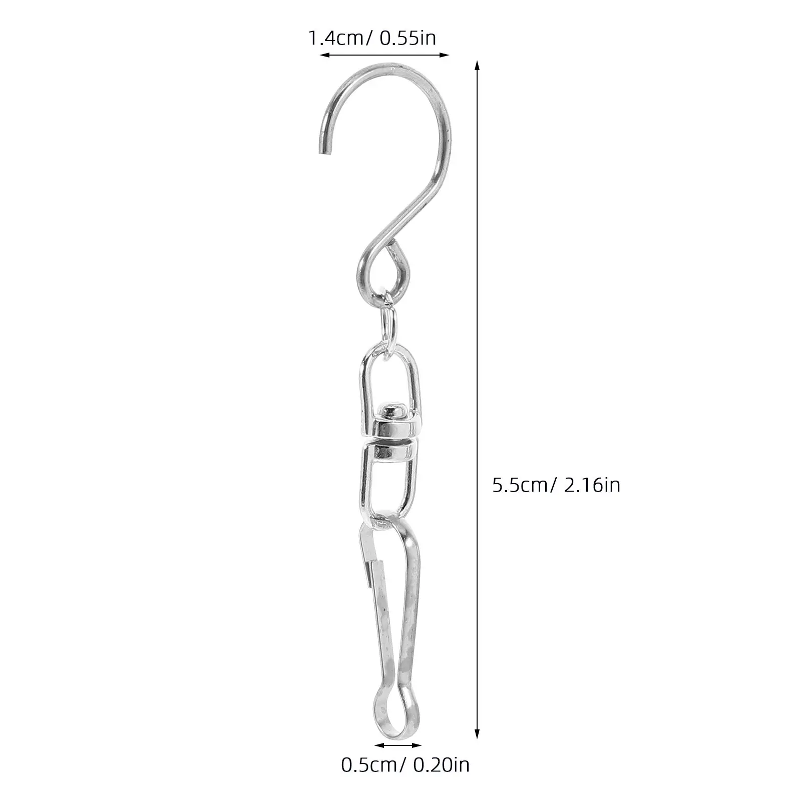 10Pcs Wind Chime Outdoor Hooks Heavy Duty Zinc Alloy Rotating Swivel Hooks for Gutters Porch Hanging Wind Spinner Replacement