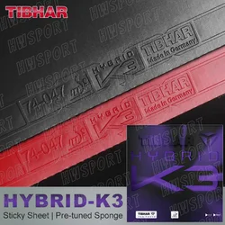 TIBHAR HYBRID K3 Table Tennis Rubber Original Sticky Ping Pong Rubber Sheet with Pre-tuned ESN Cake Sponge Made In Germany