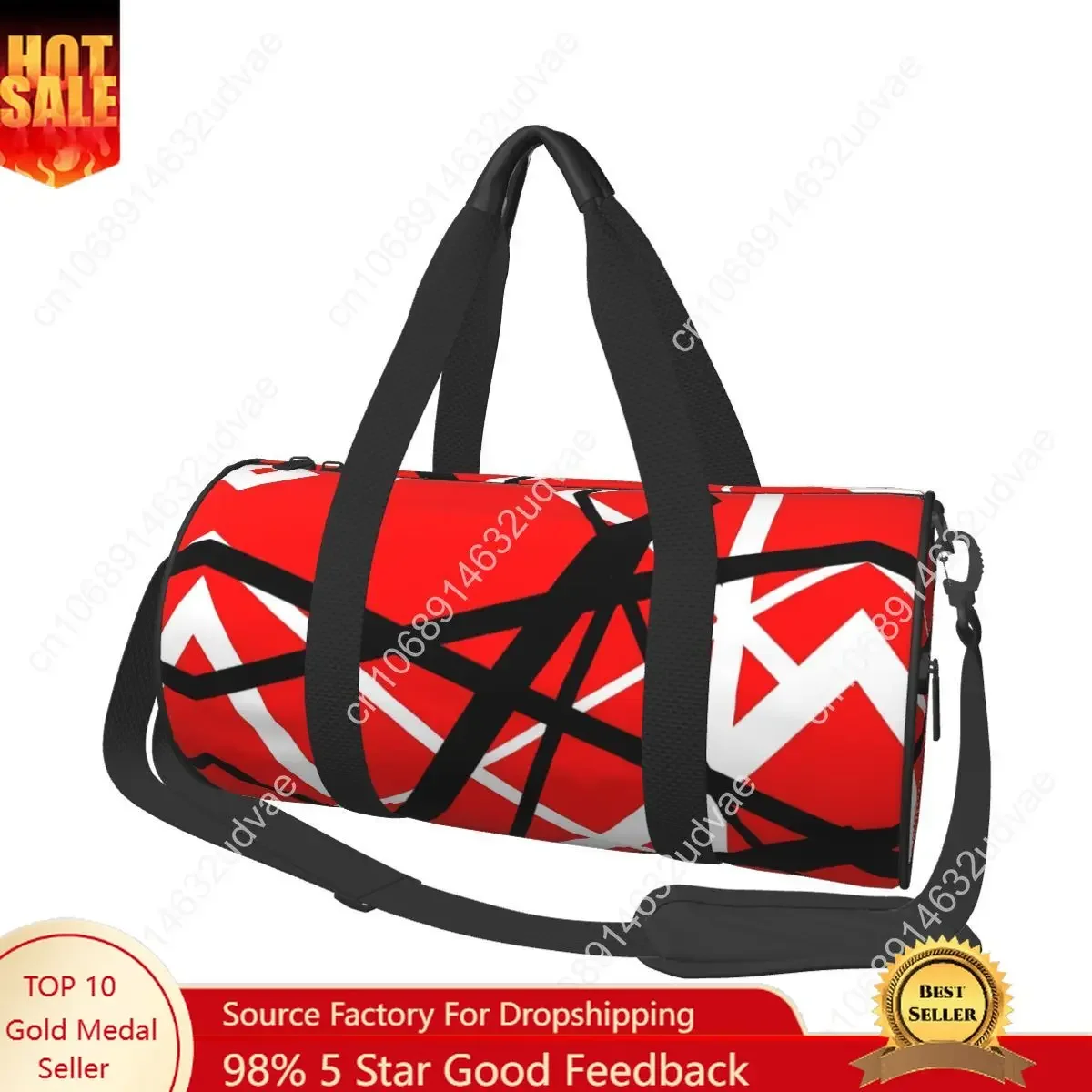 Van Halen Gym Bag Deviant Art Outdoor Sports Bags with Shoes Luggage Design Handbag Vintage Fitness Bag For Men
