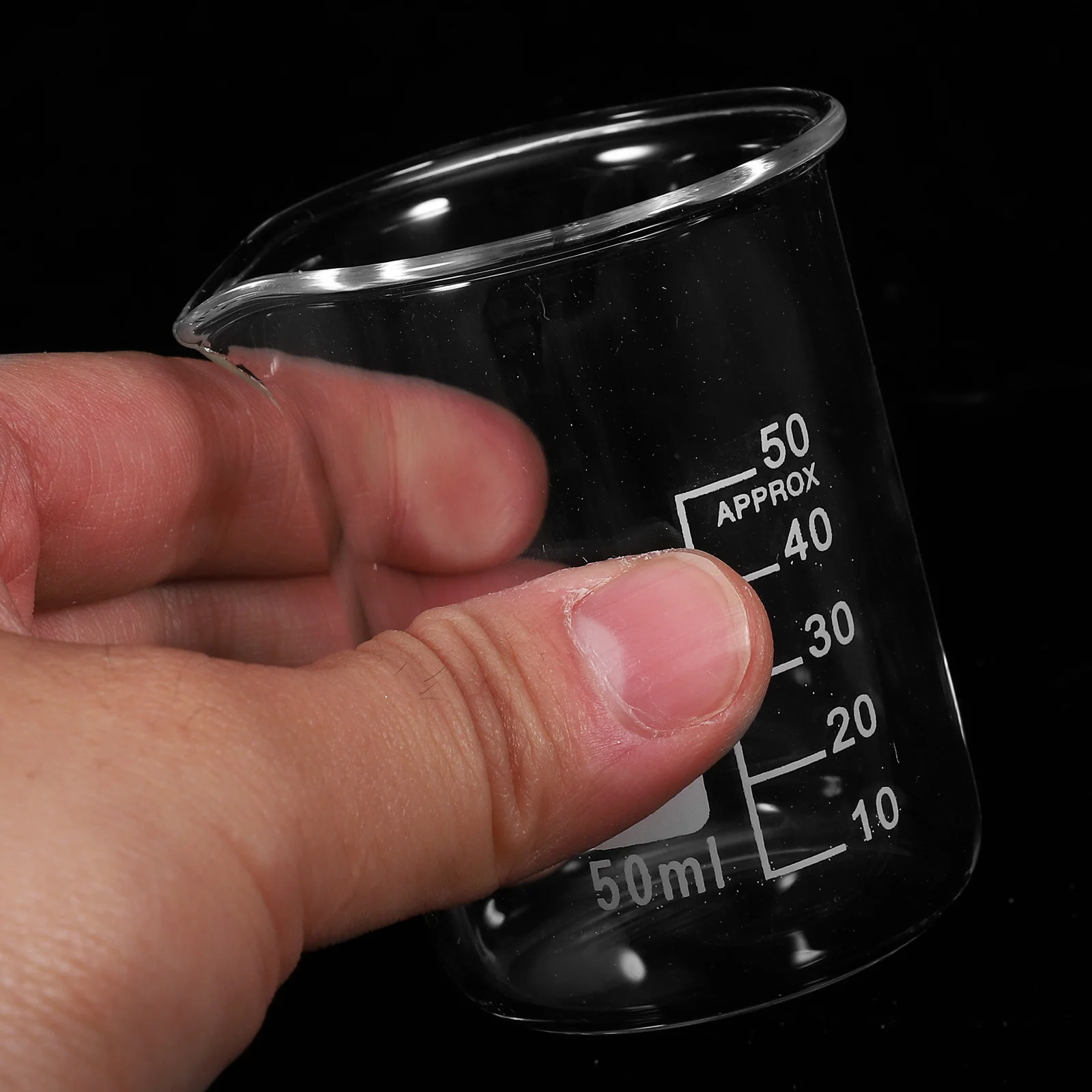 

6Pcs Chemistry Glass Beakers Set High Temperature Baking Stable Placement Smooth Pouring Lab Equipment Lab Measuring Cup