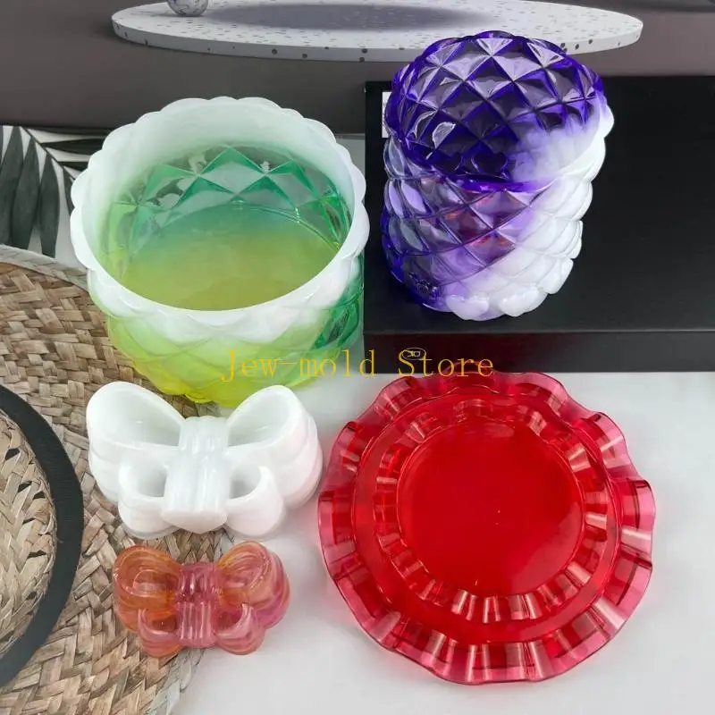 C71b bowknot شكل حاوية الايبوكسي صب القالب ديي ديكور المجوهرات قوالب #3