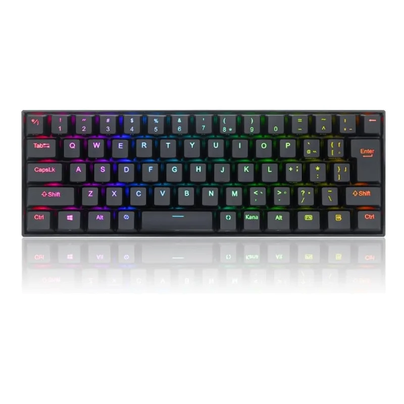 【¥4,715】Redragon K630RGB-JPTI メカニカルキーボード 60% 銀軸 日本語配列 ブラック 特別割引-アリエク特価アラート