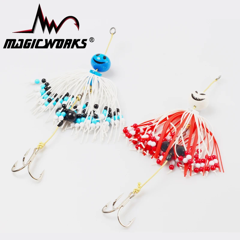 MAGIC WORKS metalowa przynęta Tairubber Fishing Lure 100g 140g 180g gumowa spódnica sum Sea Boating Bait sztuczna przynęta Tackle