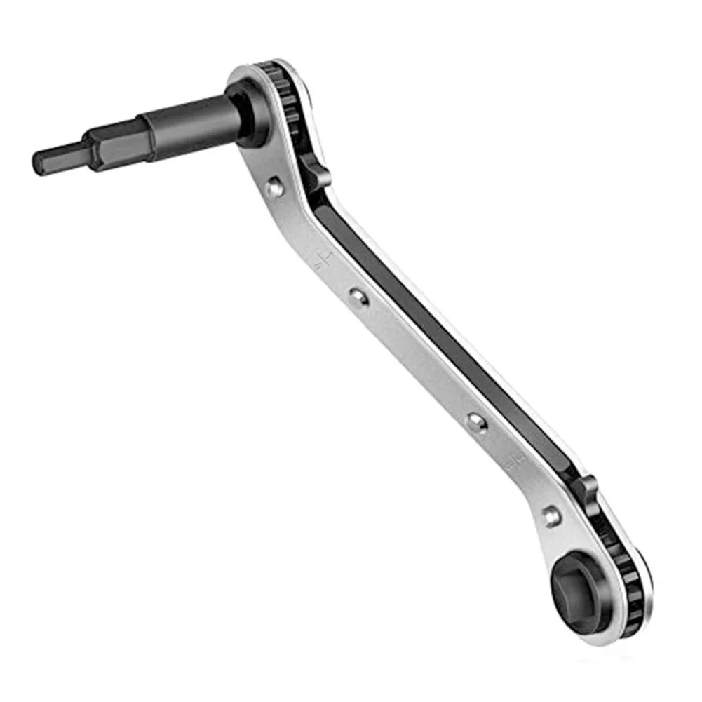 Steel Ratchet Wrench Set With Square Screw Conversion Adapter For Imperial Metric Nut Bolt Auto Repair Household Hand Tool Kit