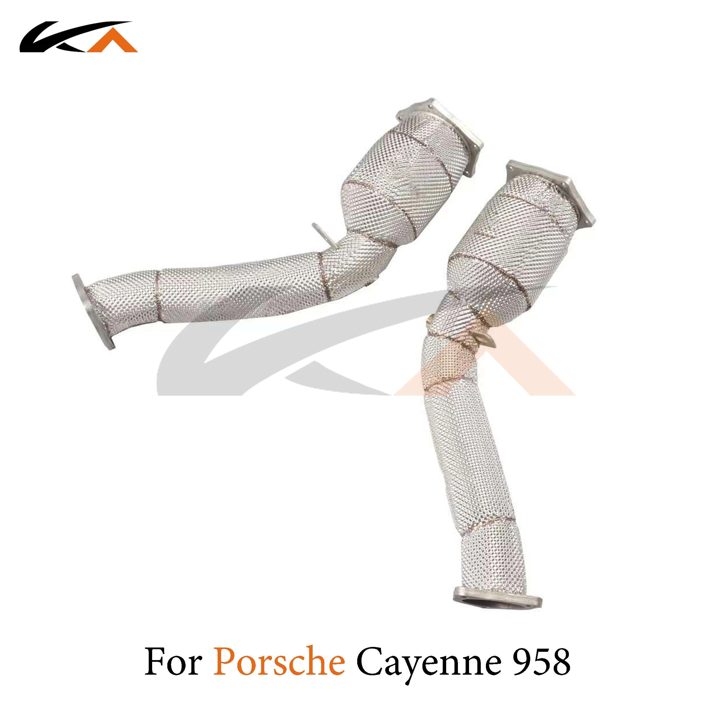 KA Tuning downpipe exhaust stainless steel headers for Porsche cayenne 958 4.8t performance auto parts heat shield catted