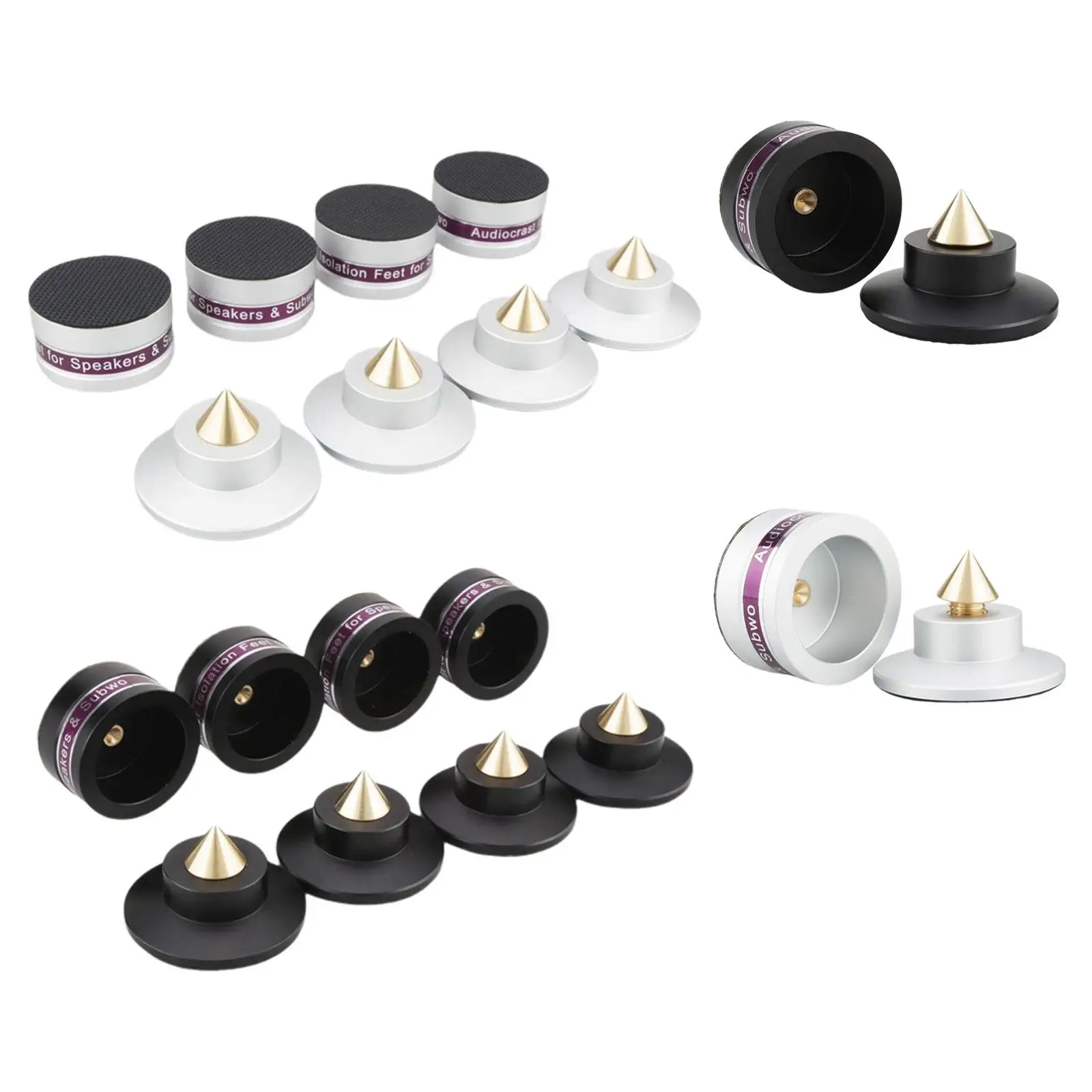 

Алюминиевая изоляционная подставка с шипами для динамика/регулируемое не напольное основание/для динамика, громкоговорителя, DVD-плеер, CD-сабвуфер