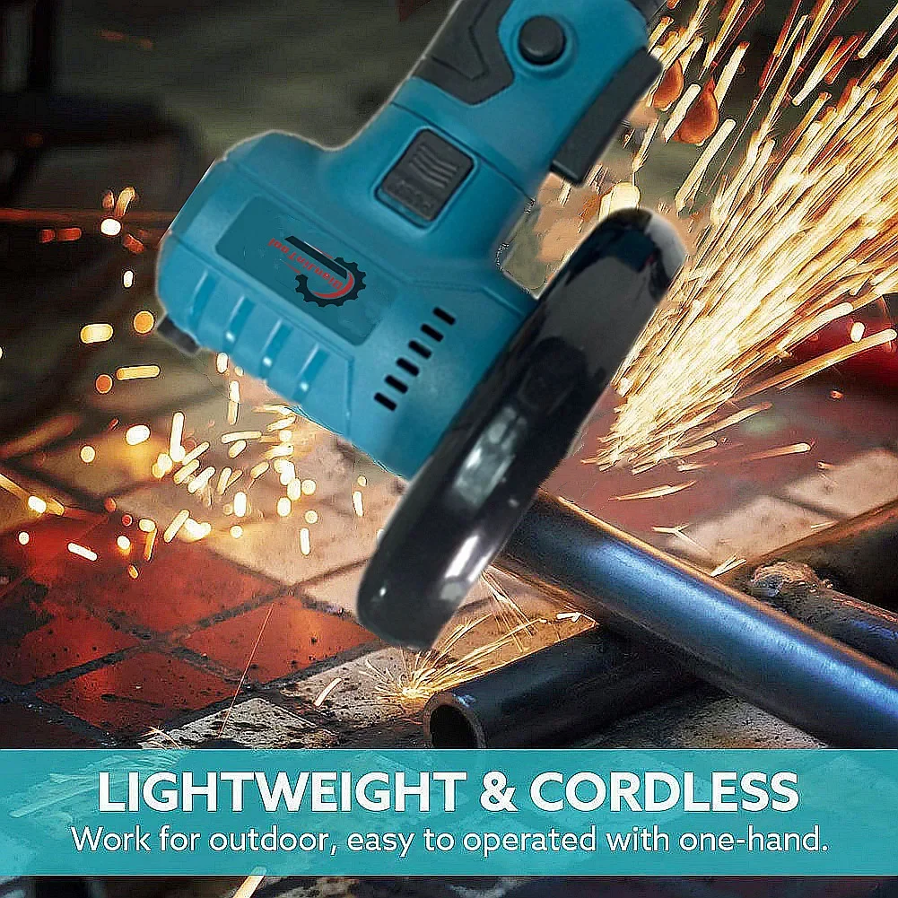 Brushless Mini Angle Grinder 100mm Polishing Cutting Machine Rotatable Cordless Woodworking Grinder Fit For 18V Makita Battery