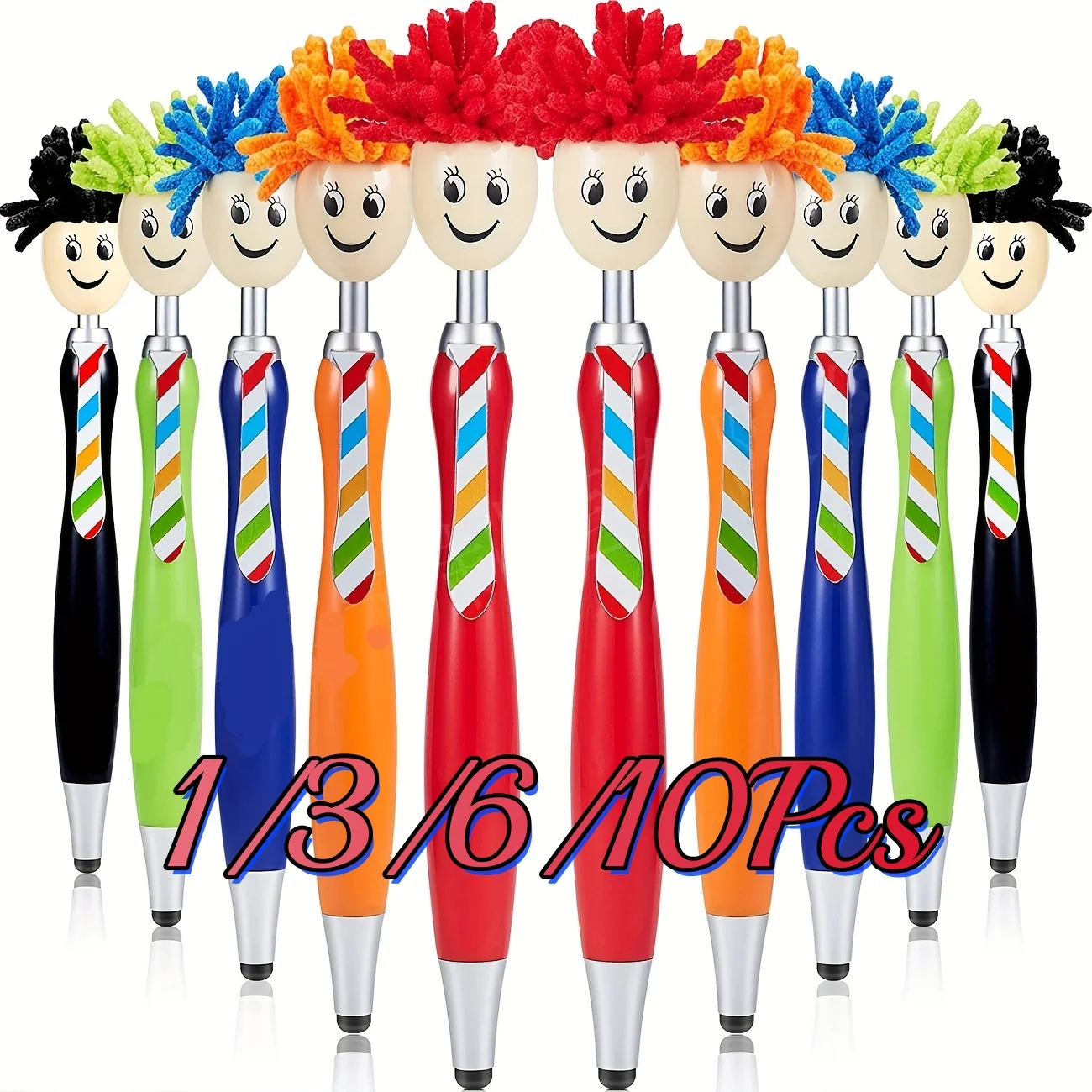 Bolígrafo de 1-10 piezas, bolígrafo con pantalla táctil 2 en 1 de colores mixtos, herramienta de escritura multifuncional para tableta móvil