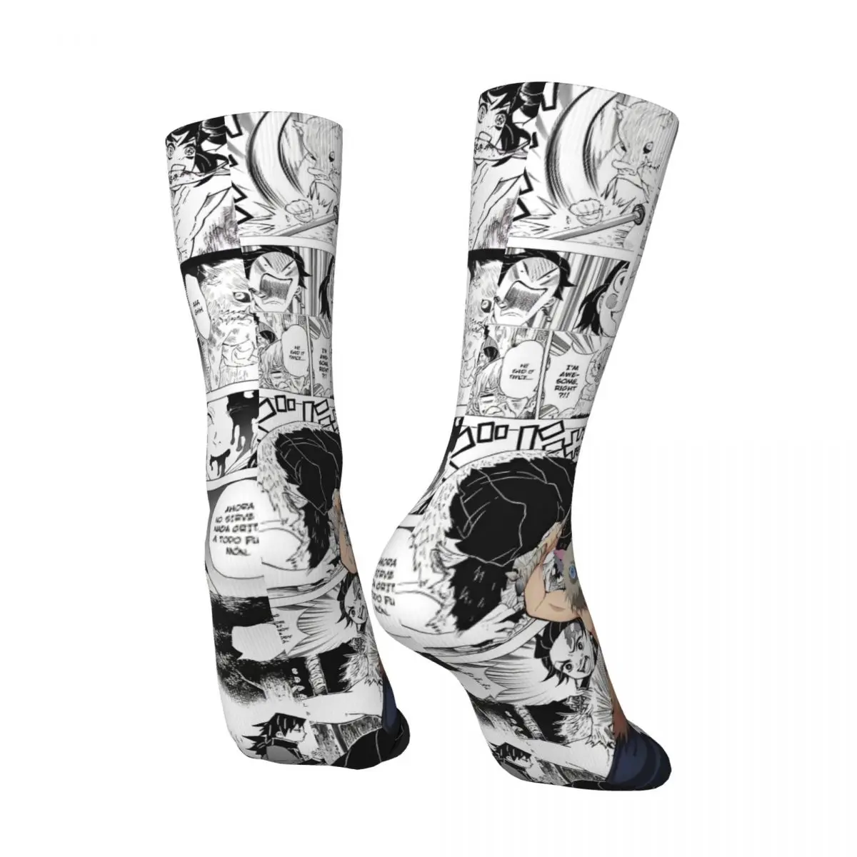 شيطان القاتل أنيمي الجوارب كامادو Nezuko جوارب غير رسمية للجنسين الرجال مريحة في الهواء الطلق جوارب رياضية الخريف مكافحة العرق الجوارب